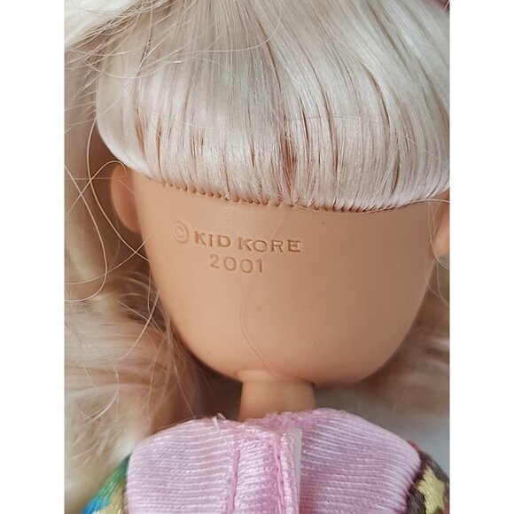 Kidkore 2001 Doll White Multicolor Hair Large Head Big Eyes Hippy Clothing Peace - Picture 4 of 6